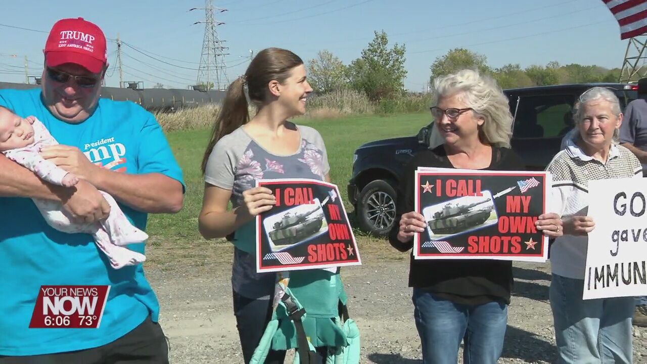 Lima General Dynamics workers hold rally against vaccine mandate Wednesday
